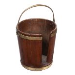 A GEORGE III MAHOGANY AND BRASS BOUND PLATE BUCKET, CIRCA 1770