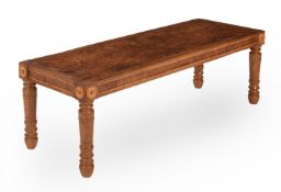 A POLLARD OAK AND HOLLY HALL BENCH, AFTER DESIGNS BY GEORGE BULLOCK