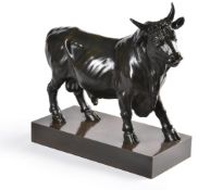 A BRONZE ANIMALIER FIGURE OF A STANDING BULL, IN THE MANNER OF ISIDORE JULES BONHEUR