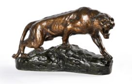 AFTER THOMAS-FRANCOIS CARTIER (FRENCH, 1879-1943), A FRENCH BRONZE MODEL OF A PANTHER