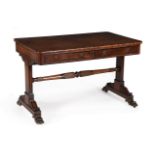 Y A GEORGE IV MAHOGANY, ROSEWOOD AND EBONISED LIBRARY TABLE, CIRCA 1825