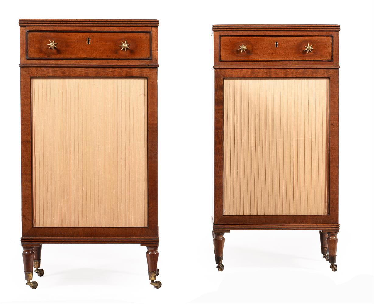 A PAIR OF REGENCY MAHOGANY SIDE CABINETS, CIRCA 1815