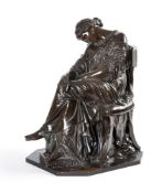 AFTER PIERRE-JULES CAVELIER (FRENCH, 1814-1894) A BRONZE FIGURE OF 'PENELOPE ASLEEP'