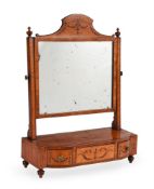 Y A GEORGE III SATINWOOD AND MARQUETRY DRESSING MIRROR, IN THE MANNER OF THOMAS SHERATON