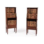 A PAIR OF MAHOGANY 'WATERFALL' OPEN BOOKCASES, 19TH CENTURY