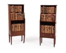 A PAIR OF MAHOGANY 'WATERFALL' OPEN BOOKCASES, 19TH CENTURY