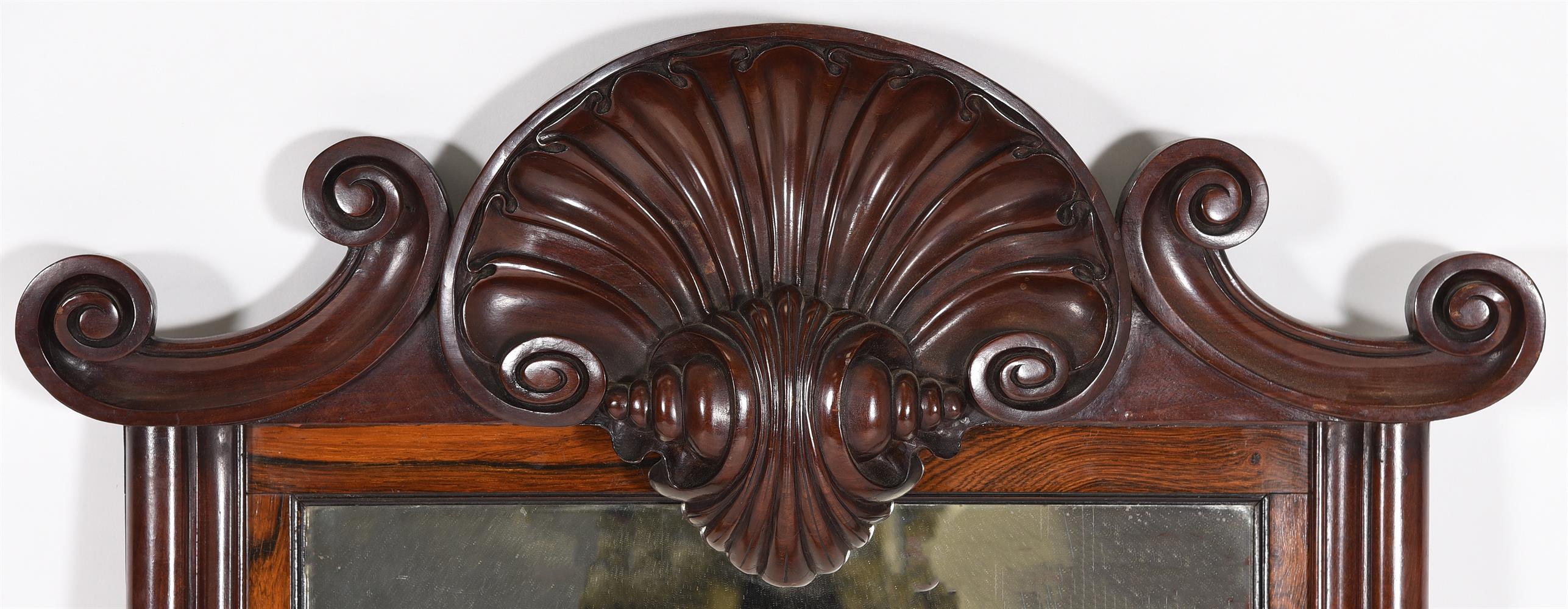 Y A GEORGE IV ROSEWOOD CONSOLE TABLE, TOGETHER WITH A GEORGE IV MAHOGANY AND ROSEWOOD WALL MIRROR - Image 7 of 9