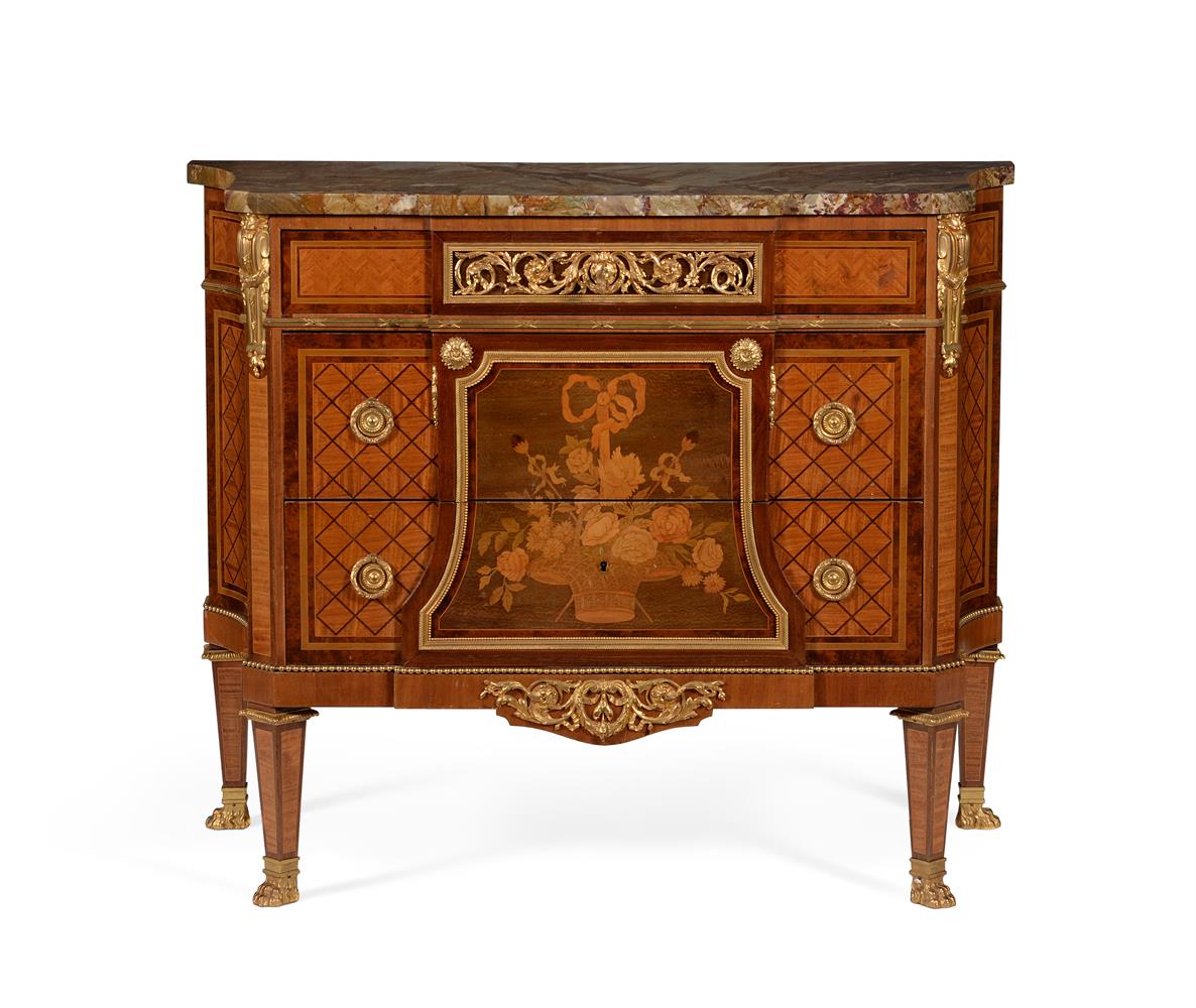 Y A FRENCH MARQUETRY, PARQUETRY AND ORMOLU MOUNTED COMMODE, IN LOUIS XVI STYLE - Image 2 of 8