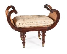 A REGENCY MAHOGANY WINDOW SEAT, CIRCA 1815