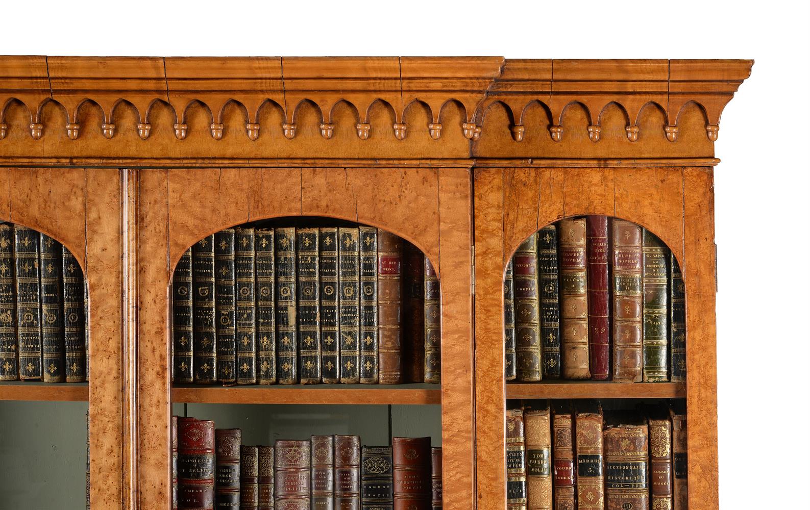 A GEORGE IV 'BIRD'S EYE' MAPLE BREAKFRONT LIBRARY BOOKCASE, CIRCA 1830 - Image 2 of 3