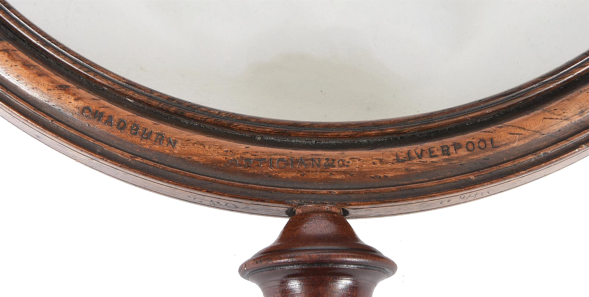 Y A LARGE VICTORIAN ROSEWOOD FRAMED GALLERY GLASS, BY CHADBURN OPTICIAN & CO LIVERPOOL - Image 2 of 2