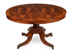Y A REGENCY ROSEWOOD CIRCULAR CENTRE TABLE OR DINING TABLE, CIRCA 1815