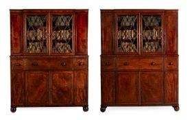 A PAIR OF REGENCY MAHOGANY SECRETAIRE BOOKCASES, CIRCA 1820