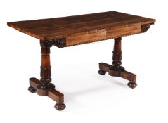 Y A GEORGE IV ROSEWOOD LIBRARY TABLE, CIRCA 1825