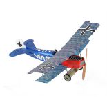 A model of a radio controlled German Biplane with motor