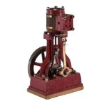 A vertical live steam stationary engine