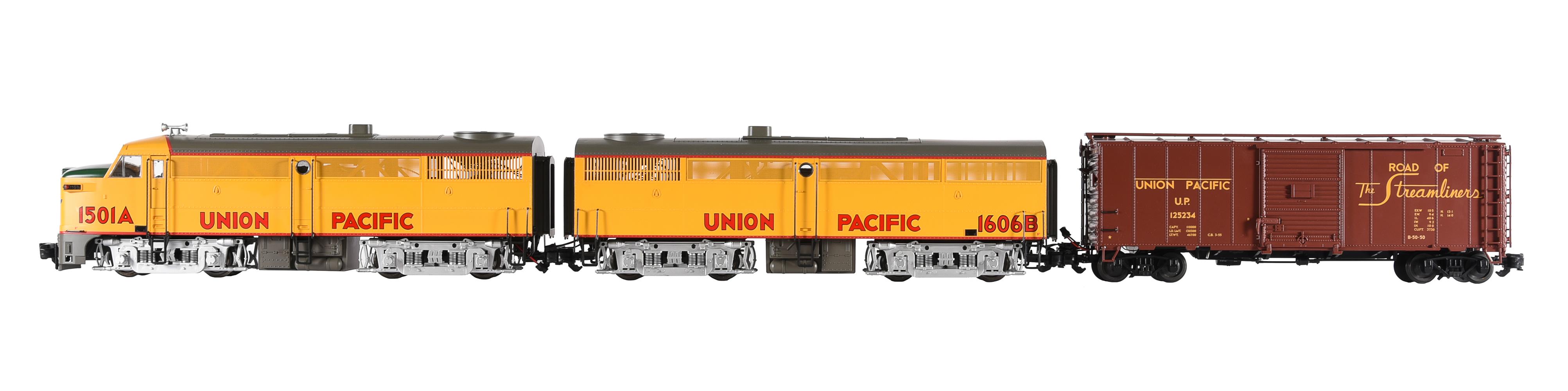 An Aristocraft G Gauge 1/29th scale model of an American Union Pacific Santa Fe diesel locomotive