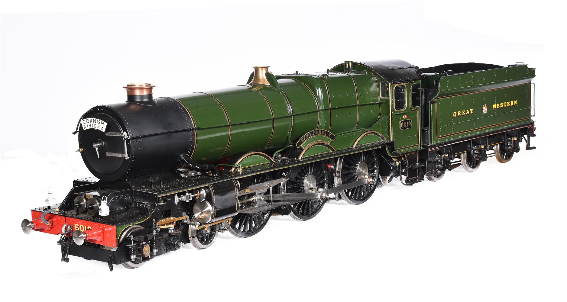 An exhibition standard 5 inch gauge model of the Great Western Railway 4-6-0 King Class tender locom - Image 2 of 4