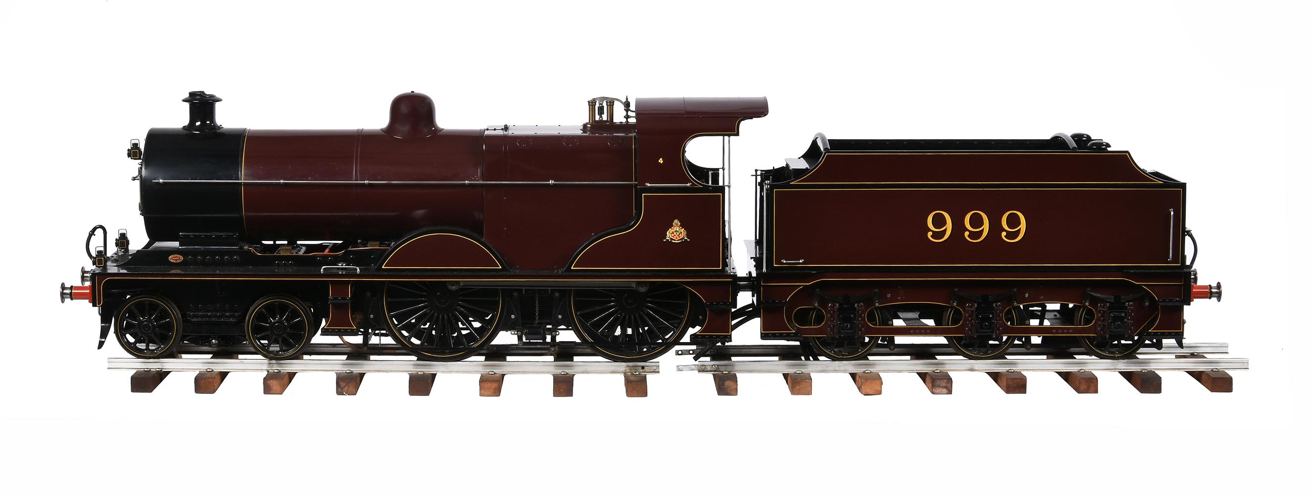 A fine exhibition quality and award winning 5 inch gauge model of a Midland 4-4-0 tender locomotive