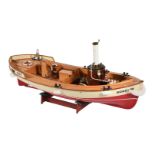 A model of a live steam boat 'Borkum Emden 1901'