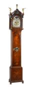 A DUTCH WALNUT AND MARQUETRY EIGHT-DAY QUARTER-CHIMING LONGCASE CLOCK WITH MOONPHASE