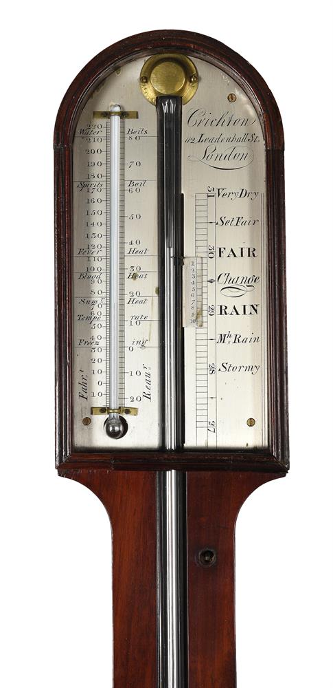 A WILLIAM IV/EARLY VICTORIAN MAHOGANY MERCURY STICK BAROMETER - Image 2 of 2