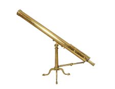 A WILLIAM IV LACQUERED BRASS 2.75 INCH REFRACTING TELESCOPE