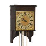 A WILLIAM III HOODED WALL CLOCK MOVEMENT WITH SEVEN-INCH DIAL