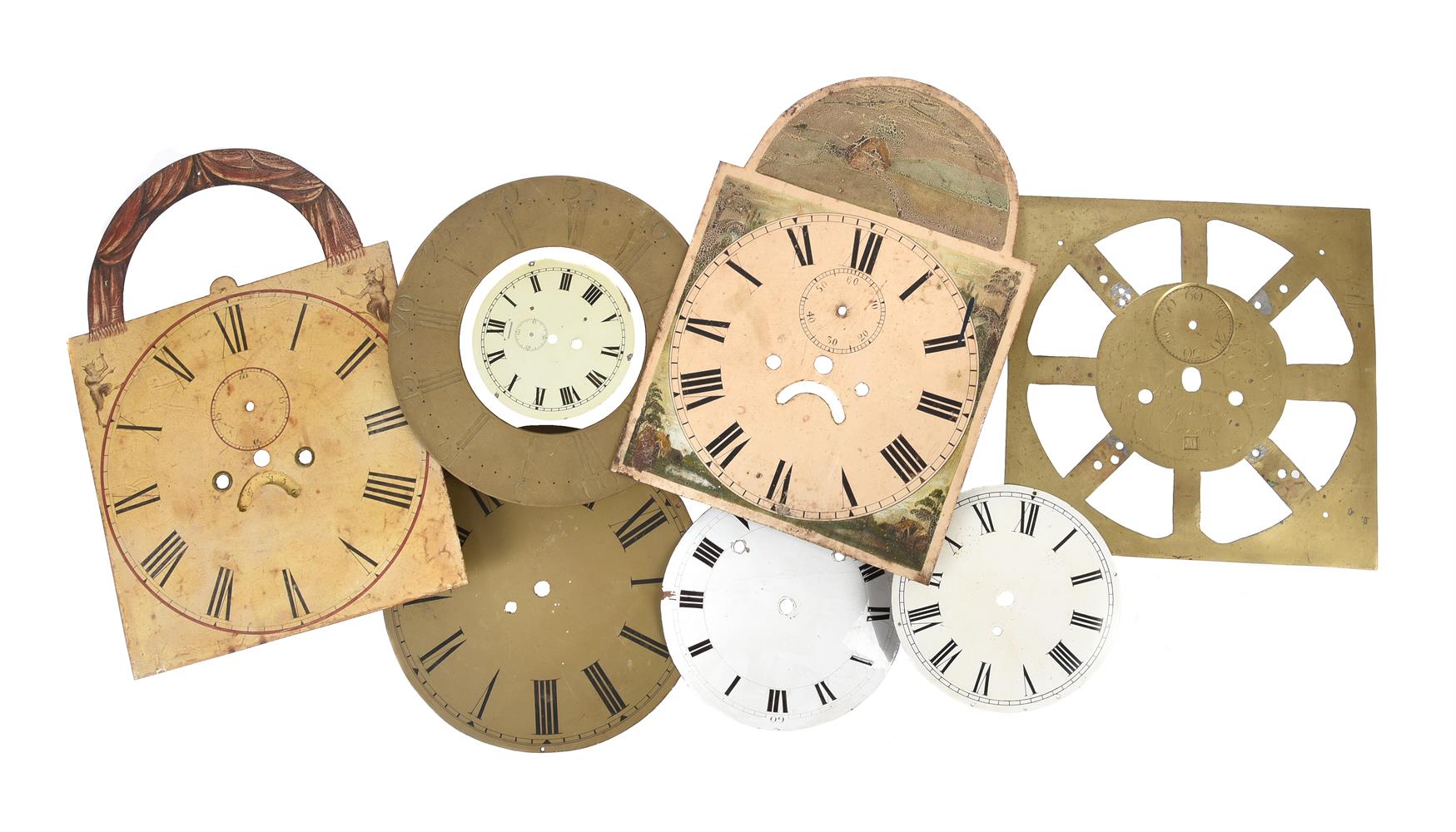 A VICTORIAN MAHOGANY FUSEE DROP-DIAL WALL TIMEPIECE AND A GROUP OF ENGLISH CLOCK MOVEMENTS - Image 3 of 5