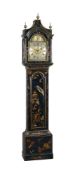 A GEORGE III BLUE JAPANNED EIGHT-DAY LONGCASE CLOCK