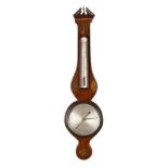 A RARE GEORGE III INLAID MAHOGANY MERCURY WHEEL BAROMETER