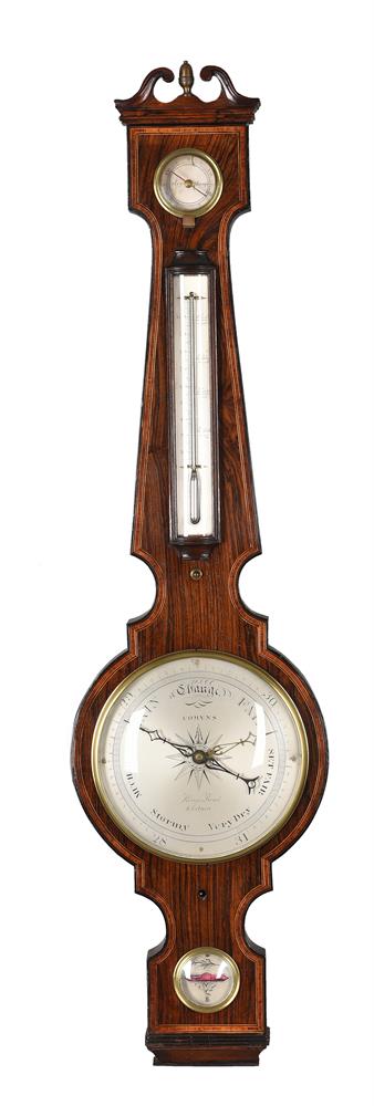 Y A WILLIAM IV ROSEWOOD MERCURY WHEEL BAROMETER