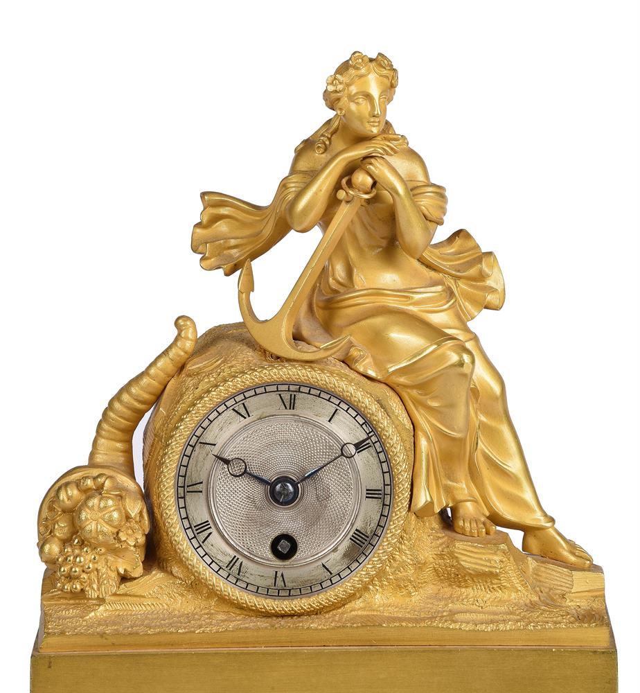 A RARE FRENCH CHARLES X MINIATURE ORMOLU FIGURAL MANTEL TIMEPIECE - Image 2 of 3