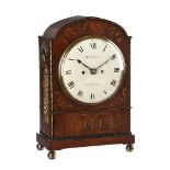 Y A WILLIAM IV BRASS INLAID MAHOGANY BRACKET CLOCK