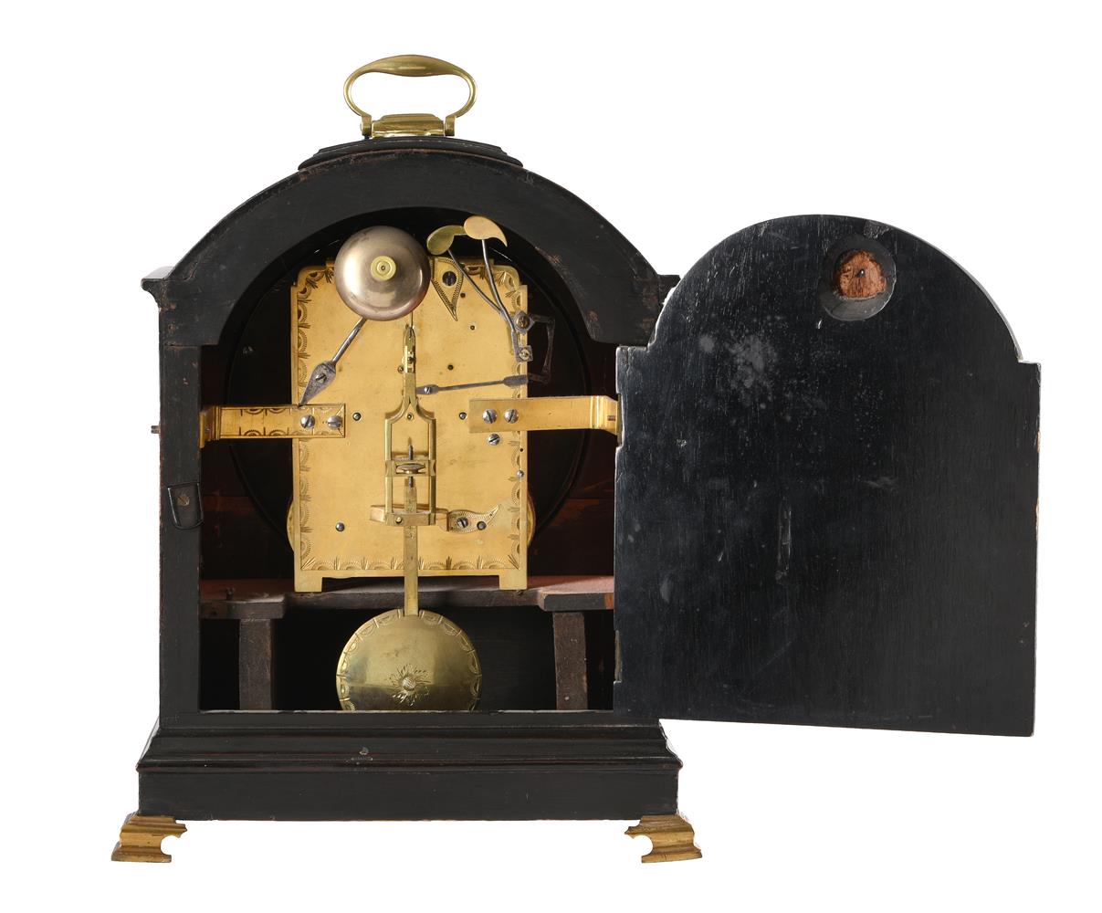 A REGENCY EBONISED QUARTER STRIKING BRACKET CLOCK - Image 2 of 2