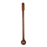 A REGENCY BULB-CISTERN TUBE MERCURY STICK BAROMETER