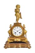 A FRENCH ORMOLU FIGURAL MANTEL CLOCK