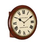 A VICTORIAN MAHOGANY FUSEE DIAL WALL TIMEPIECE