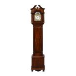 A MAHOGANY MINIATURE LONGCASE TIMEPIECE WITH PASSING STRIKE AND MOONPHASE