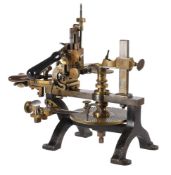 A RARE STEEL-FRAMED CLOCK OR WATCHMAKERS WHEEL CUTTING ENGINE