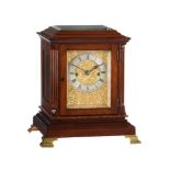 A VICTORIAN MAHOGANY SMALL FIVE-GLASS MANTEL CLOCK