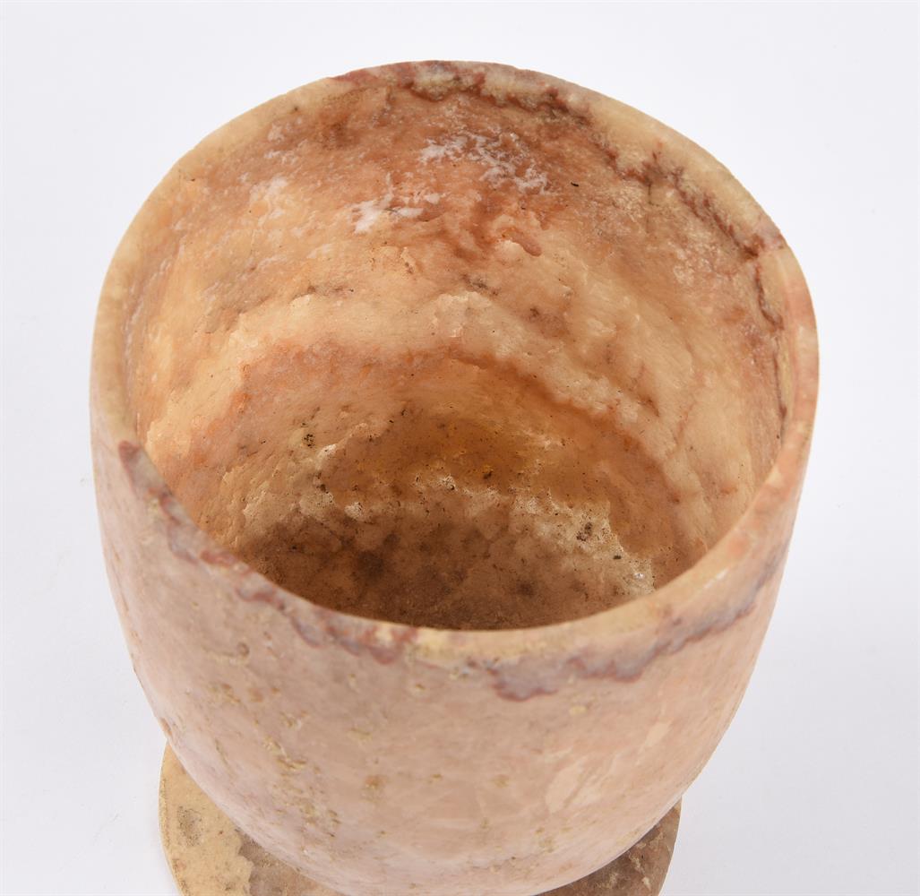 A BACTRIAN ALABASTER CHALICE, POSSIBLY 3RD-2ND CENTURY B.C. - Image 3 of 4