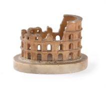 AN ITALIAN ALABASTER MODEL OF THE COLOSSEUM ROME19TH CENTURY