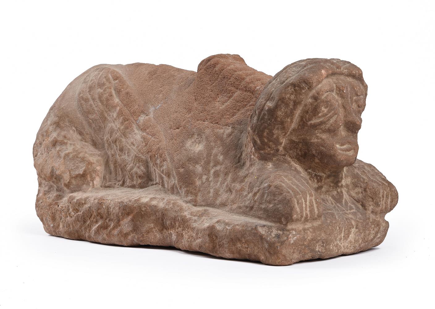 A PROVINCIAL ANCIENT ROMAN PERIOD TOMB GUARD IN THE FORM OF A SPHINX