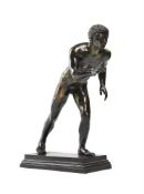AFTER THE ANTIQUE, AN ITALIAN BRONZE FIGURE OF A ROMAN ATHLETE, LATE 19TH CENTURY