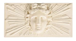 THOMASON OF CUDWORTH, AN ARTIFICAL STONE PLAQUE OF APOLLO, MODERN