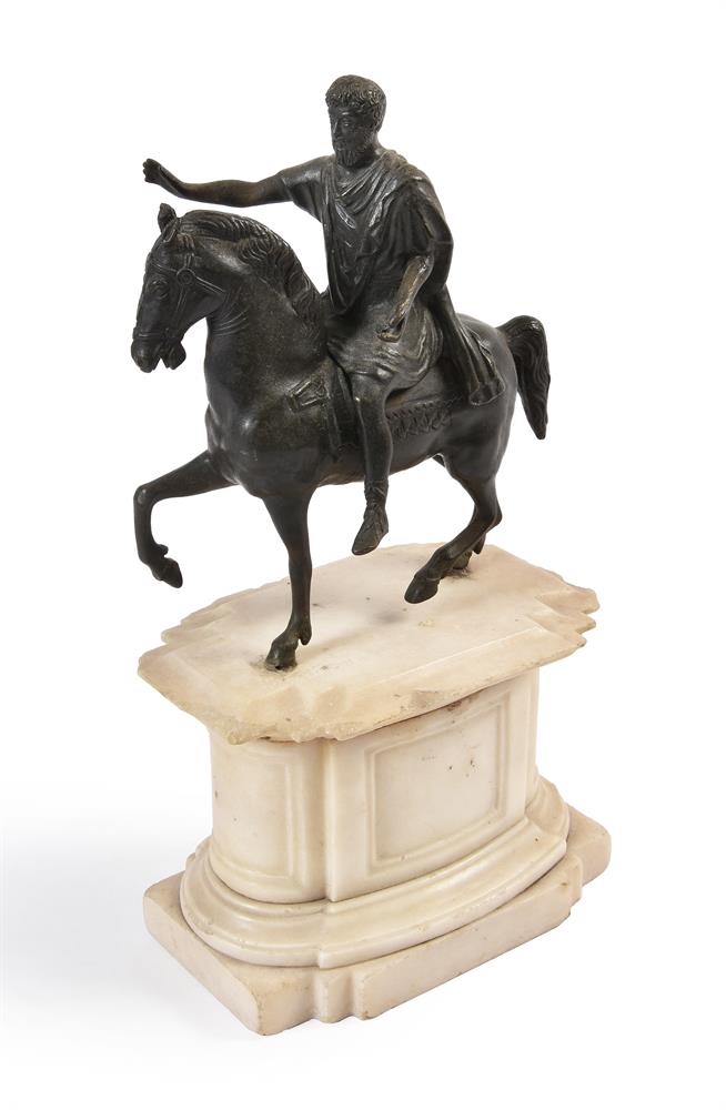 AFTER THE ANTIQUE, AN ITALIAN STATUETTE OF THE MARCUS AURELIUS EQUESTRIAN MONUMENT, 19TH CENTURY