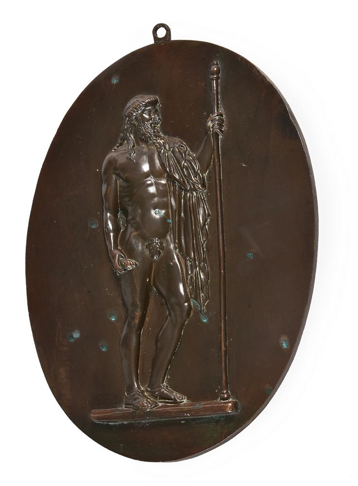 AN OVAL BRONZE PLAQUE DEPICTING THE GREEK GOD ZEUS, EARLY 19TH CENTURY - Image 2 of 3