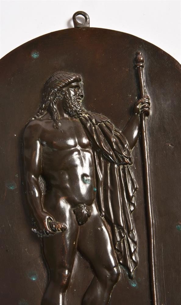 AN OVAL BRONZE PLAQUE DEPICTING THE GREEK GOD ZEUS, EARLY 19TH CENTURY - Image 3 of 3