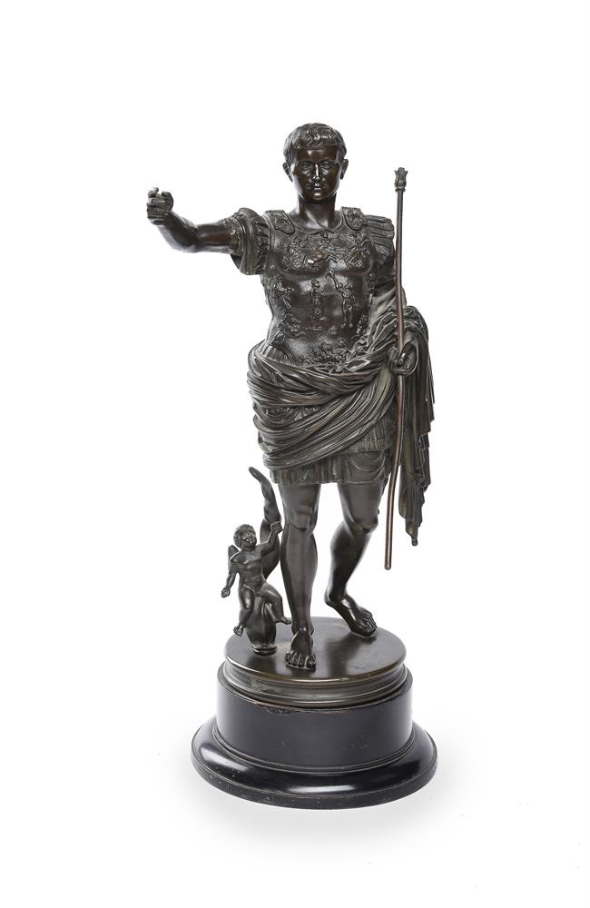 AFTER THE ANTIQUE, AN ITALIAN BRONZE FIGURE OF AUGUSTUS OF PRIMA PORTA, LATE 19TH CENTURY - Image 2 of 3